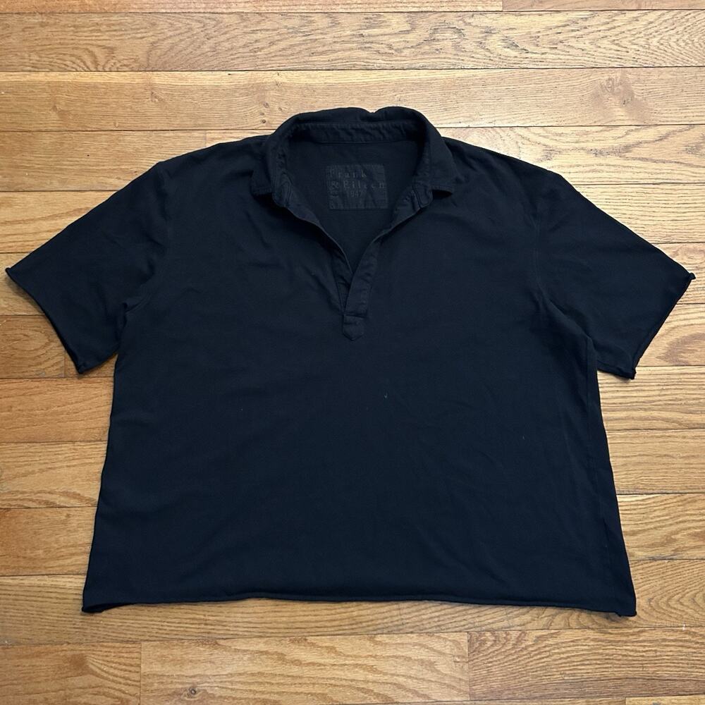 Frank & Eileen Patty Popover Lab Black Spread Collar Polo Shirt XL
